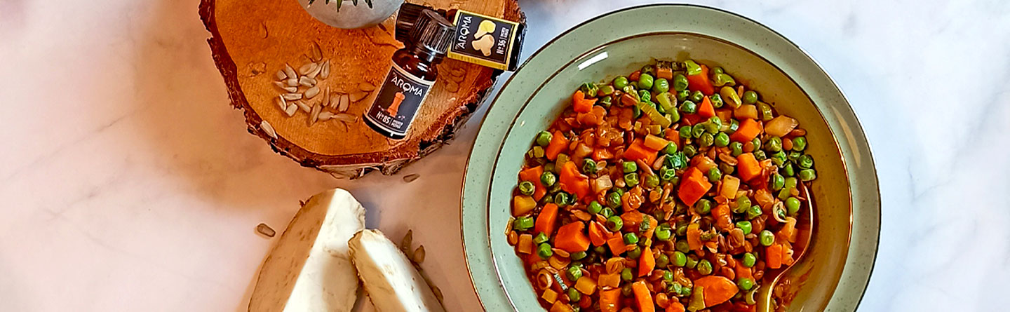 Veganer Eintopf mit reichhaltigem Gemüse